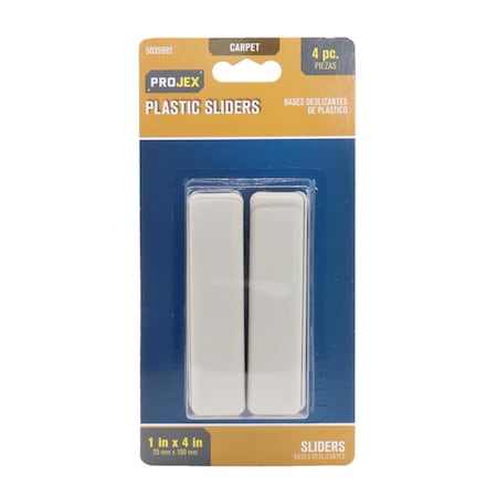 Kd Gabinetes 1 in. Adhesive Plastic Sliders, White, 4PK KD3305874